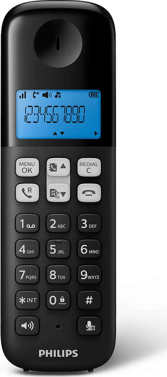ΤΗΛΕΦΩΝΟ ΑΣΥΡΜΑΤΟ D1611B/GRS ΜΑΥΡΟ PHILIPS - Image 2