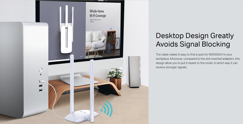 MERCUSYS 300Mbps HIGH GAIN WIRELESS USB ADAPTER MW300UH - Image 5