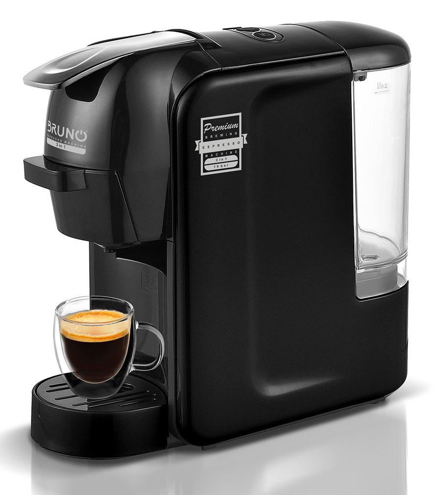 BRUNO ΚΑΦΕΤΙΕΡΑ ESPRESSO 3 ΣΕ 1 BRN-0124, 1450W, 19bar, μαυρη