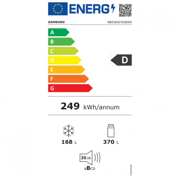 Ψυγειοκαταψύκτης Samsung RB53DG703DS9EF Refined Inox D