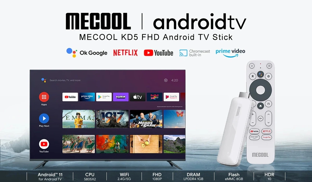 TV STICK ANDROID 11 MCL-KD5 4K WIFI WHITE MECOOL - Image 4