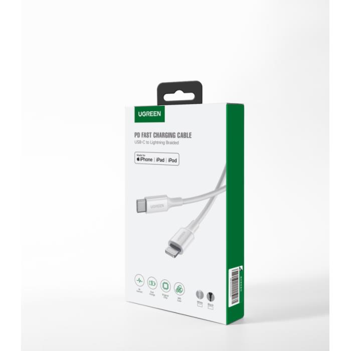 CHARGING CABLE MFI US171 18W PD TYPE-C/i6 WHITE 1m 10493 3A UGREEN - Image 2