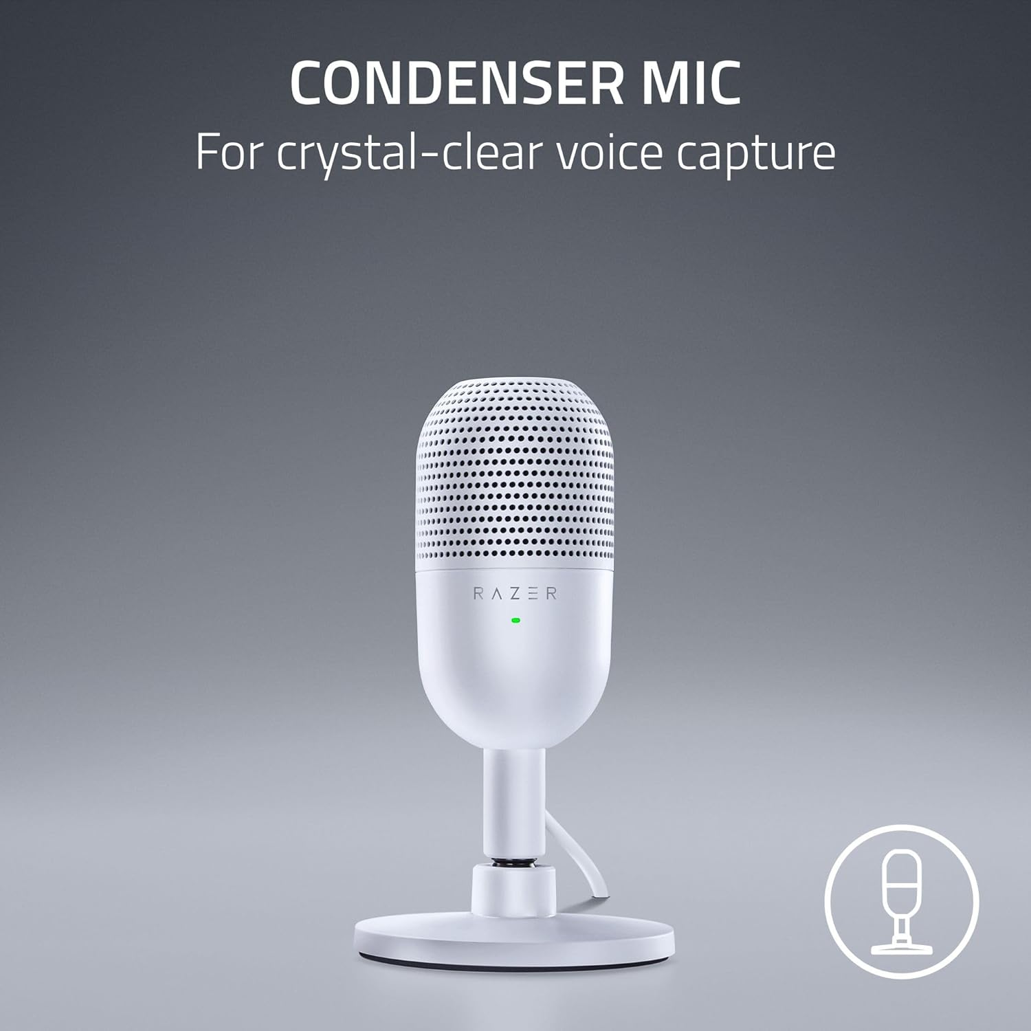 MICROPHONE SEIREN V3 MINI USB CONDENSER WHITE RAZER - Image 2