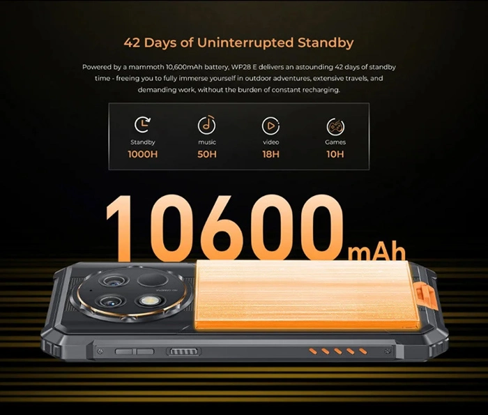 SMARTPHONE WP28E 6.52'' 4GB/64GB IP68/IP69K 10600mAh ΜΑΥΡΟ OUKITEL - Image 6